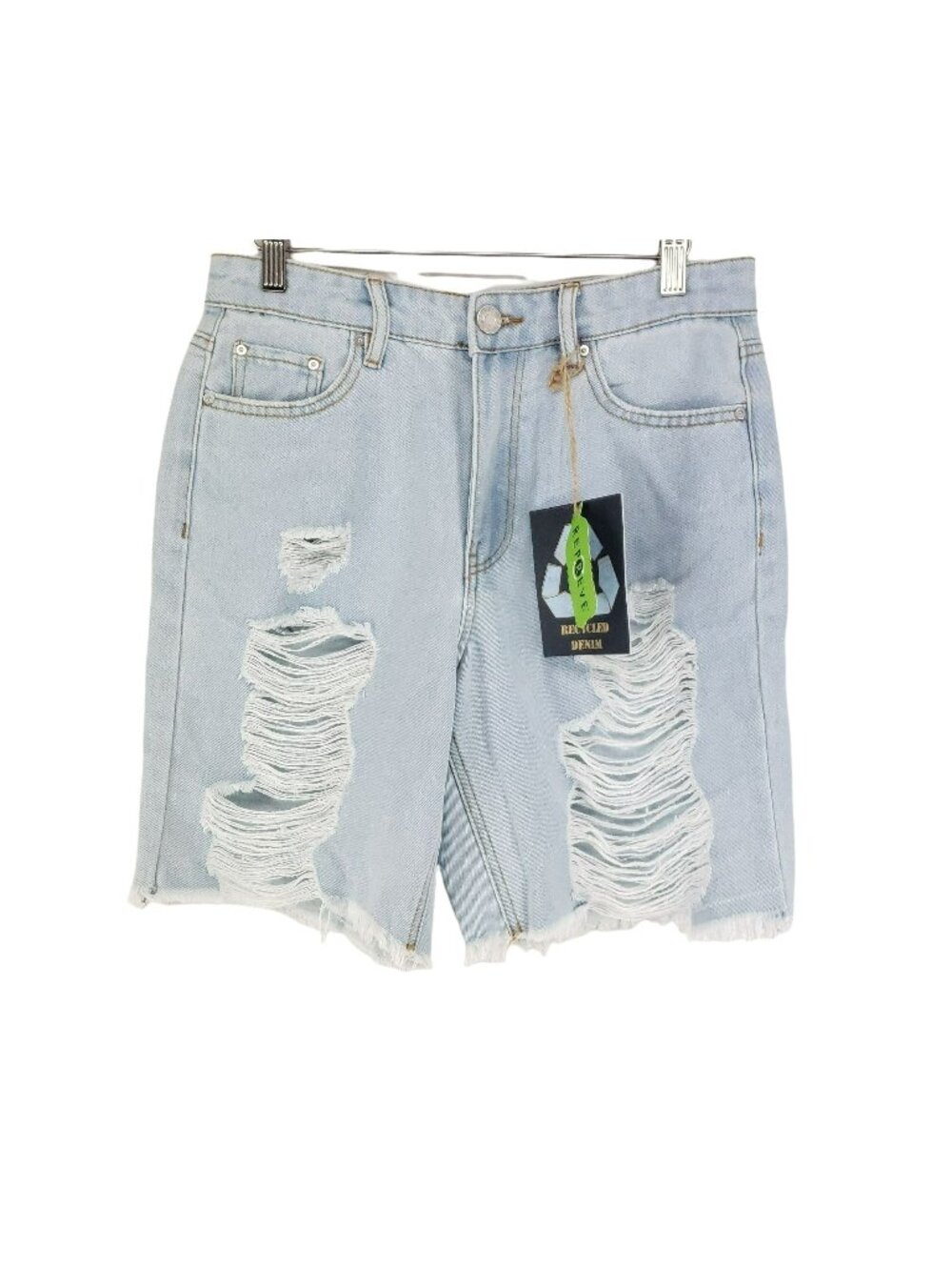 Indigo Rein Destroyed Cutoff Denim Shorts Women's Size 7/27 Light Wash